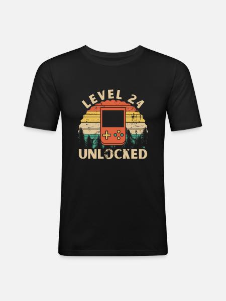 Level 24 Unlocked - Men's Slim Fit T-Shirt - black