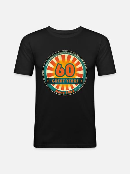 60th birthday 1965 - Men's Slim Fit T-Shirt - black