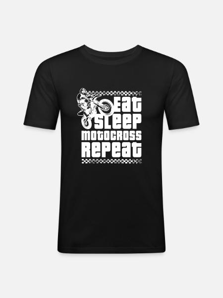 Motocross - Männer Slim Fit T-Shirt - Schwarz