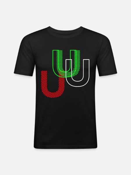 U Neon - Männer Slim Fit T-Shirt - Schwarz