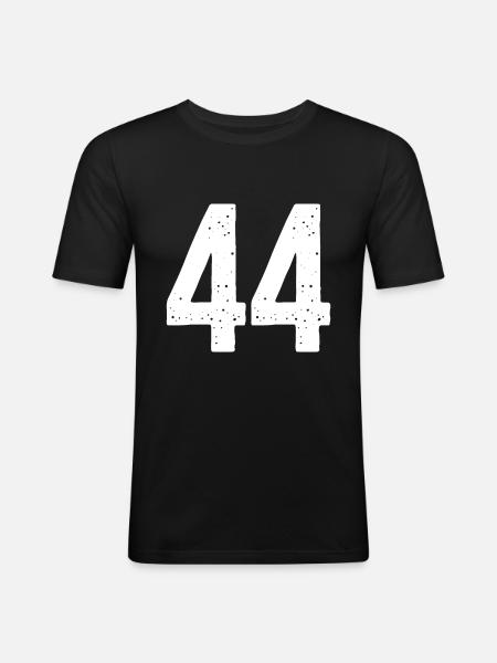 44 Numéros Blanc - T-shirt près du corps Homme - noir
