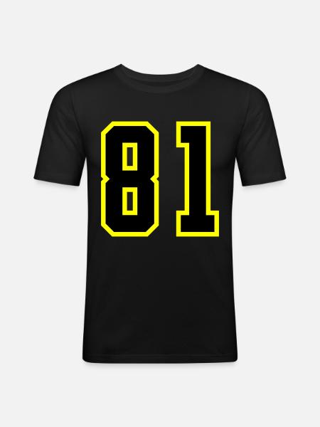 81 Number Jersey - Men's Slim Fit T-Shirt - black