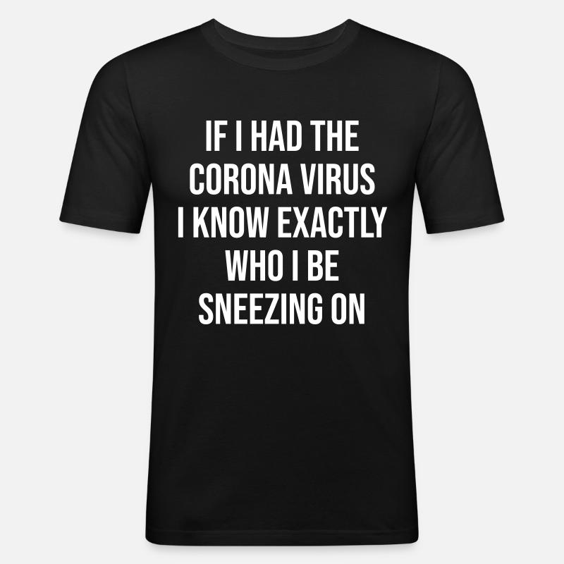 Coronavirus - Männer Slim Fit T-Shirt - Schwarz