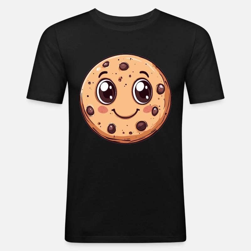 Keks mit Kulleraugen - Männer Slim Fit T-Shirt - Schwarz