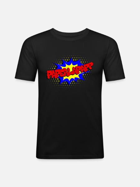 papperlapapp - Männer Slim Fit T-Shirt - Schwarz