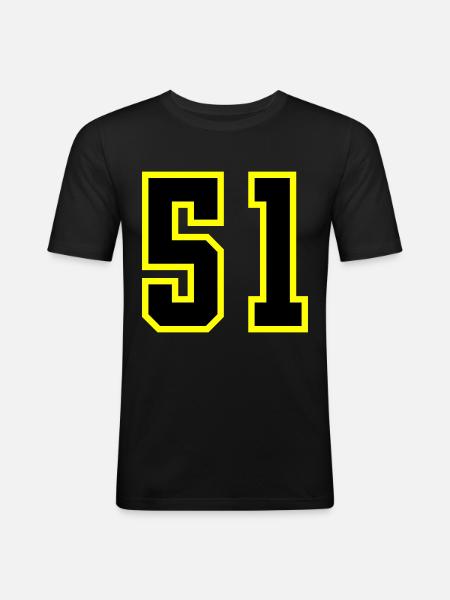 51 Number Leotard - Men's Slim Fit T-Shirt - black