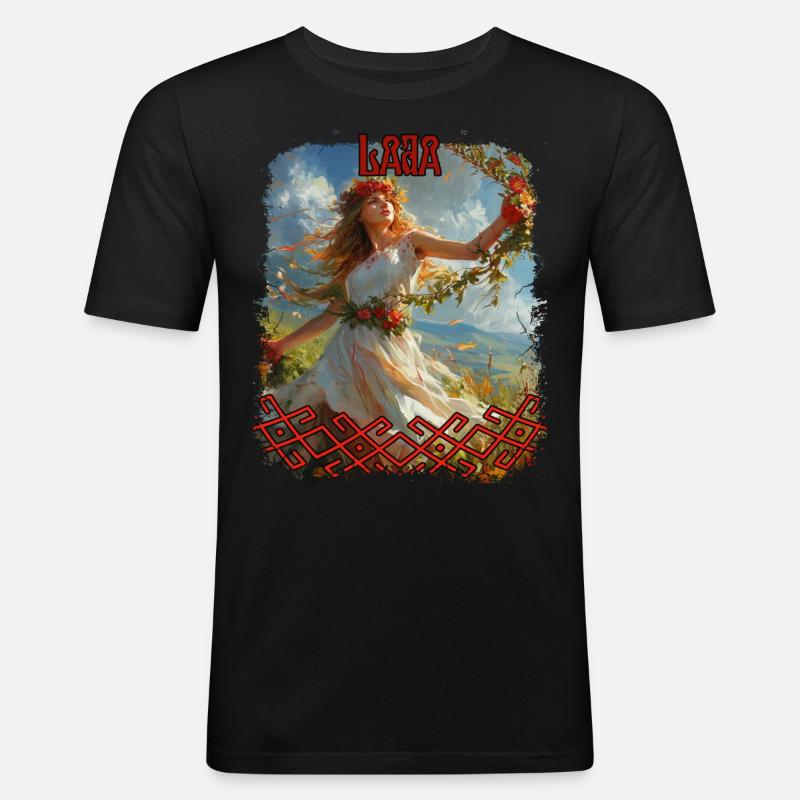 Slavic Deity Lada Goddess Folklore Mythology - Men's Slim Fit T-Shirt - black
