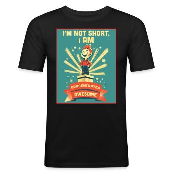Funny Concentrated Awesome Short People Joke - Men's Slim Fit T-Shirt - black - Front - Nik (191cm)