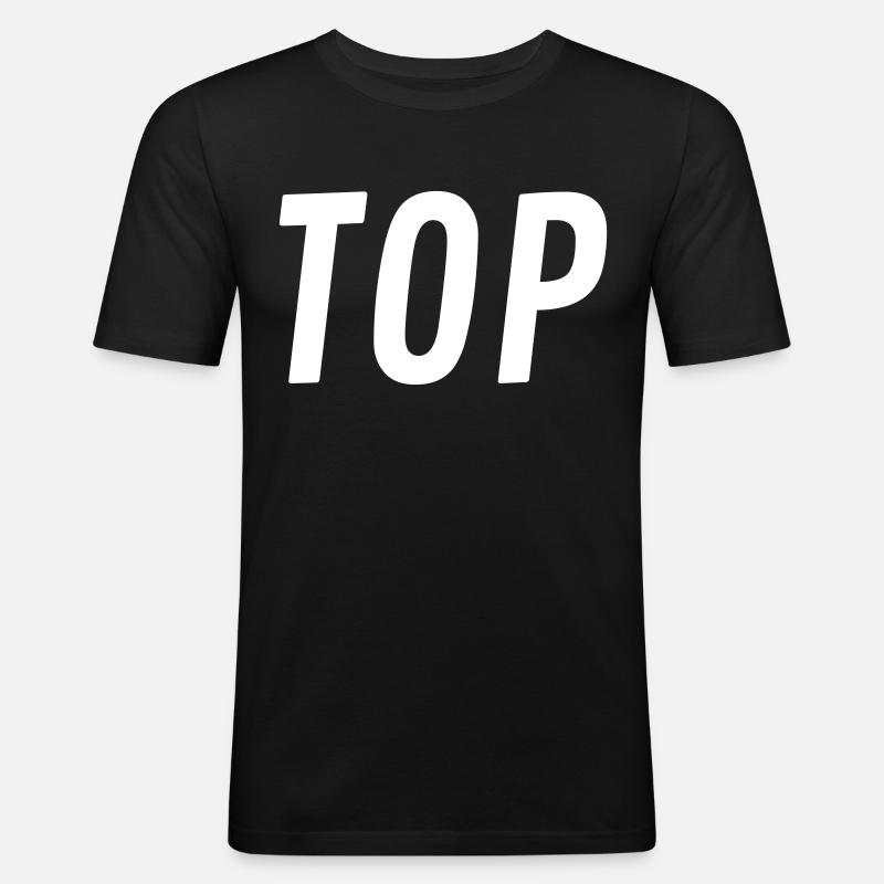 Top oder Bottom - Männer Slim Fit T-Shirt - Schwarz