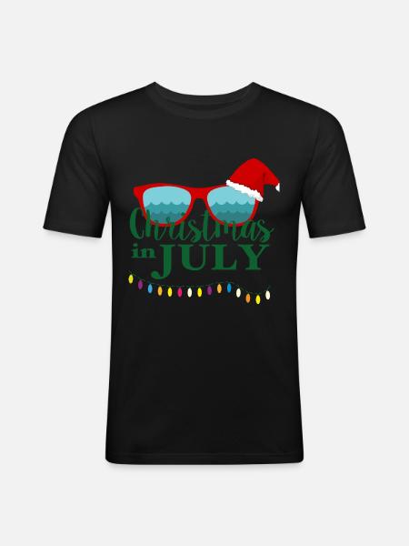 christmas in july,July - Men's Slim Fit T-Shirt - black