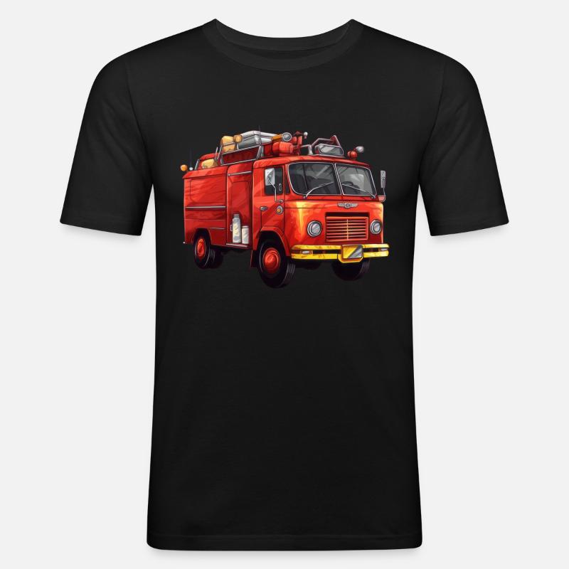 Fire Brigade Oldtimer - Men's Slim Fit T-Shirt - black