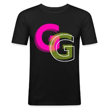 Initial letter G - Men's Slim Fit T-Shirt - black - Front - Nik (191cm)
