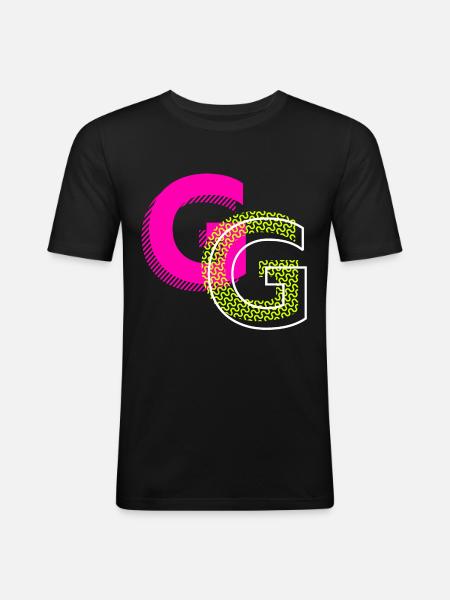 Initial letter G - Men's Slim Fit T-Shirt - black