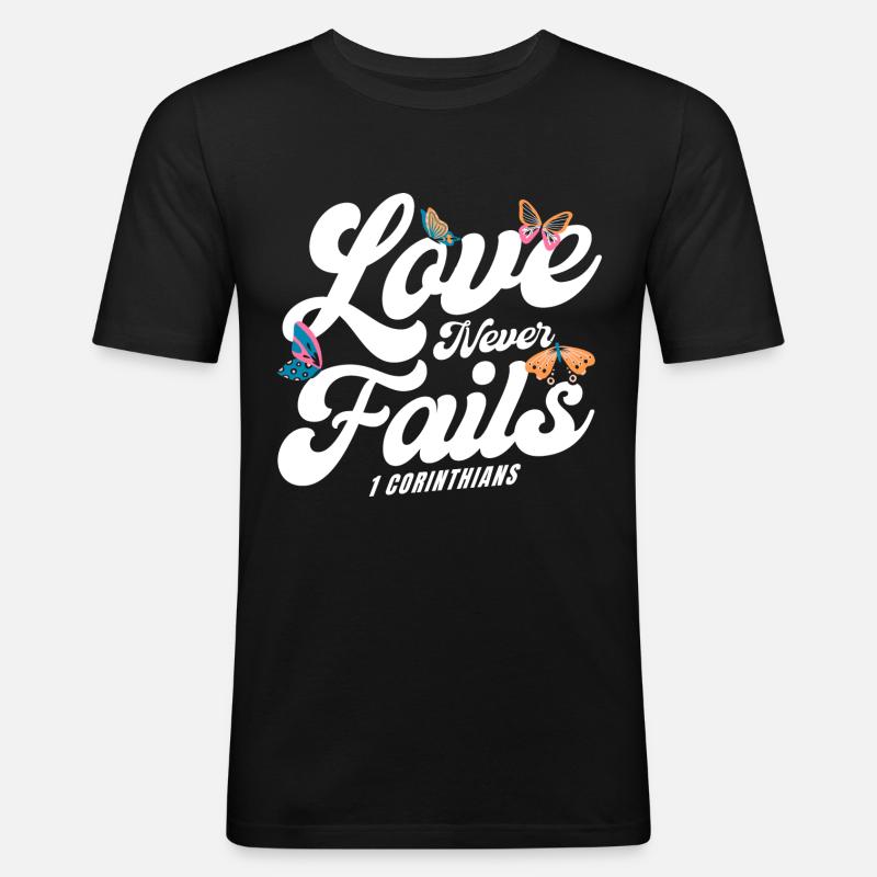 Christlich Religiös Bibelvers Geschenk - Männer Slim Fit T-Shirt - Schwarz