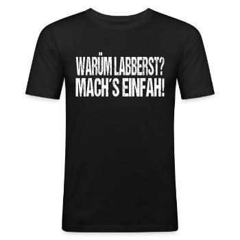 Ossi - DDR - Osten Sächsisch Geschenk - Männer Slim Fit T-Shirt - Schwarz - Vorne - Nik (191cm)