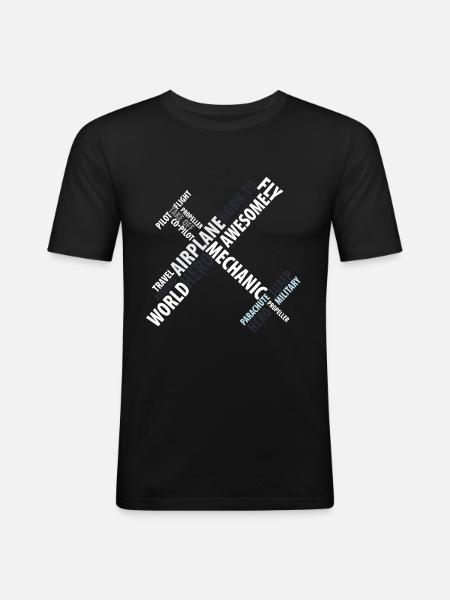 airplane - Men's Slim Fit T-Shirt - black