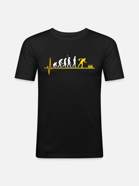 Bowling skittles evolution heartbeat - Men's Slim Fit T-Shirt - black