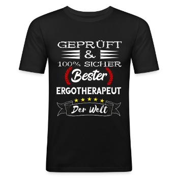 Bester Ergotherapeut Physios Therapeut Ergotherapi - Männer Slim Fit T-Shirt - Schwarz - Vorne - Nik (191cm)