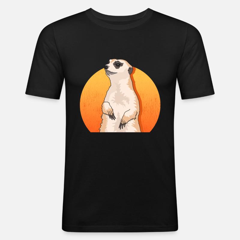 Erdmännchen süßes Erdmännchen Geschenke - Männer Slim Fit T-Shirt - Schwarz