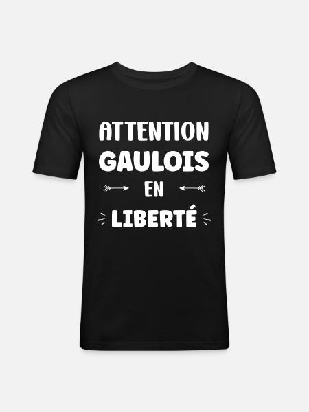 Gaulois - T-shirt près du corps Homme - noir