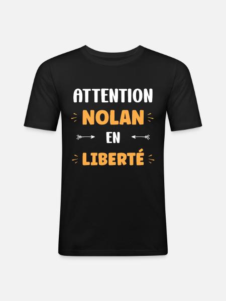 nolan - T-shirt près du corps Homme - noir