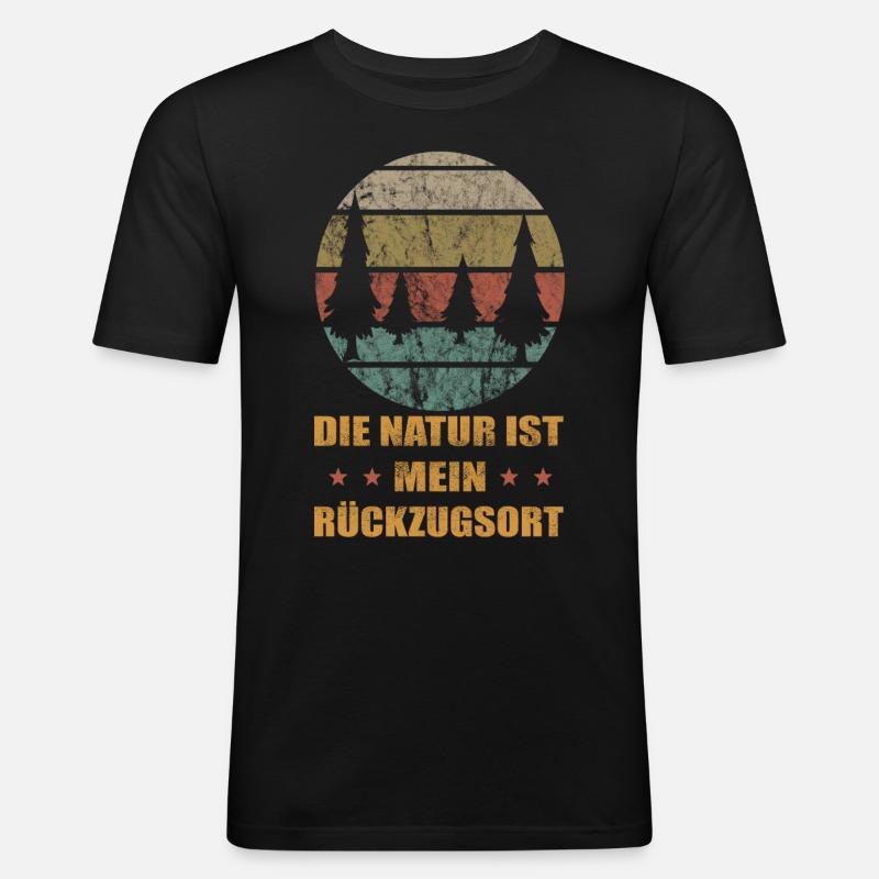 Bergsteigen - Männer Slim Fit T-Shirt - Schwarz