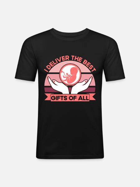 Doula Obstétricien Cadeau - T-shirt près du corps Homme - noir