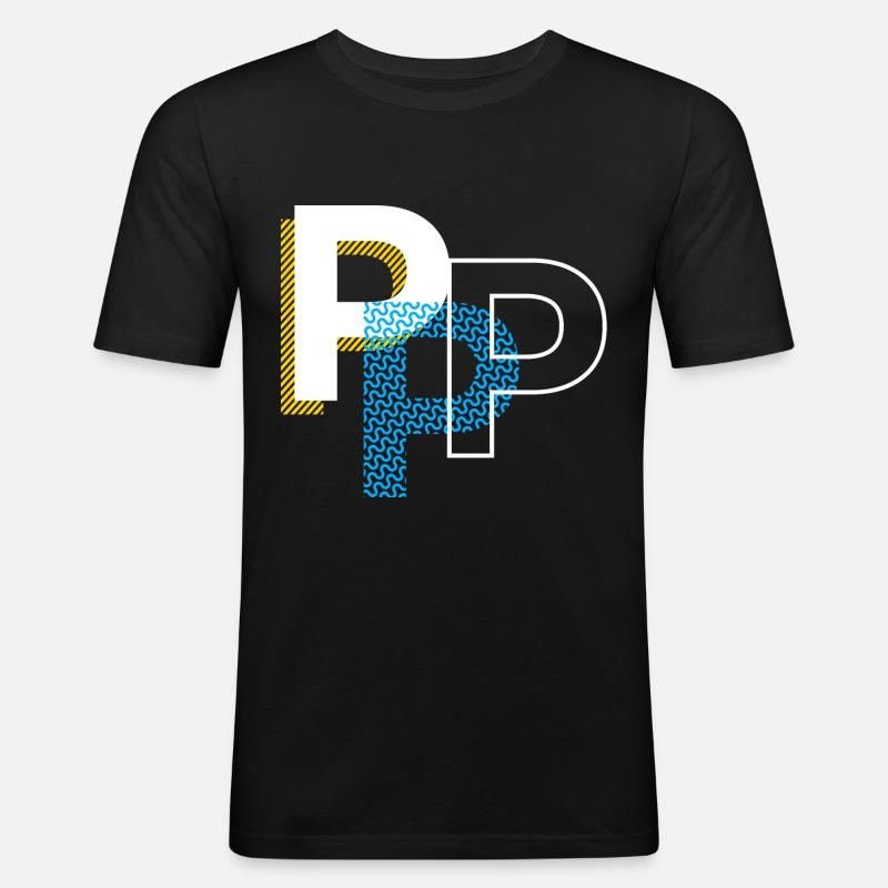 Initial letter P - Men's Slim Fit T-Shirt - black