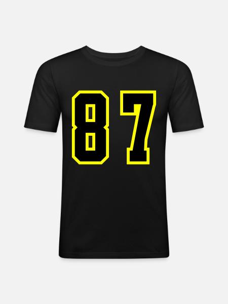 87 Number Leotard - Men's Slim Fit T-Shirt - black