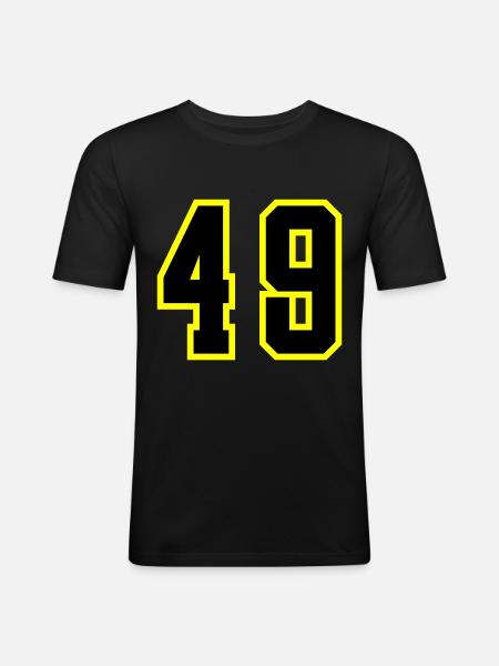 49 Number Leotard - Men's Slim Fit T-Shirt - black