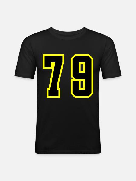 79 Number Leotard - Men's Slim Fit T-Shirt - black