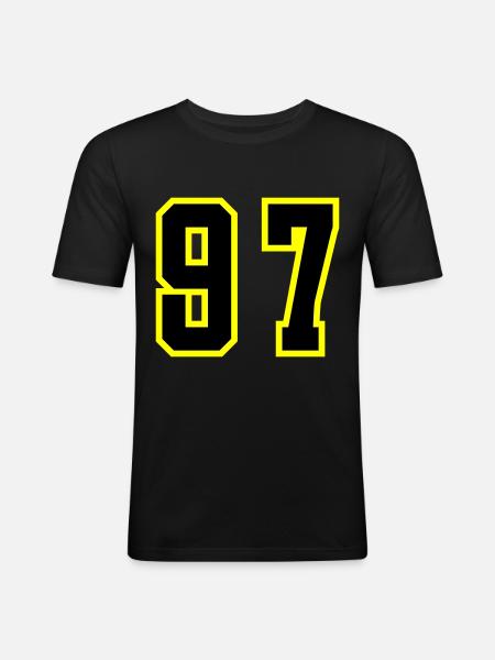97 Number Leotard - Men's Slim Fit T-Shirt - black
