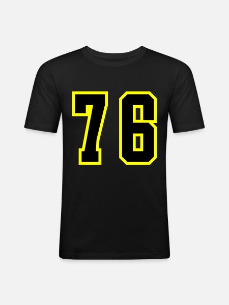 76 Number Leotard - Men's Slim Fit T-Shirt - black