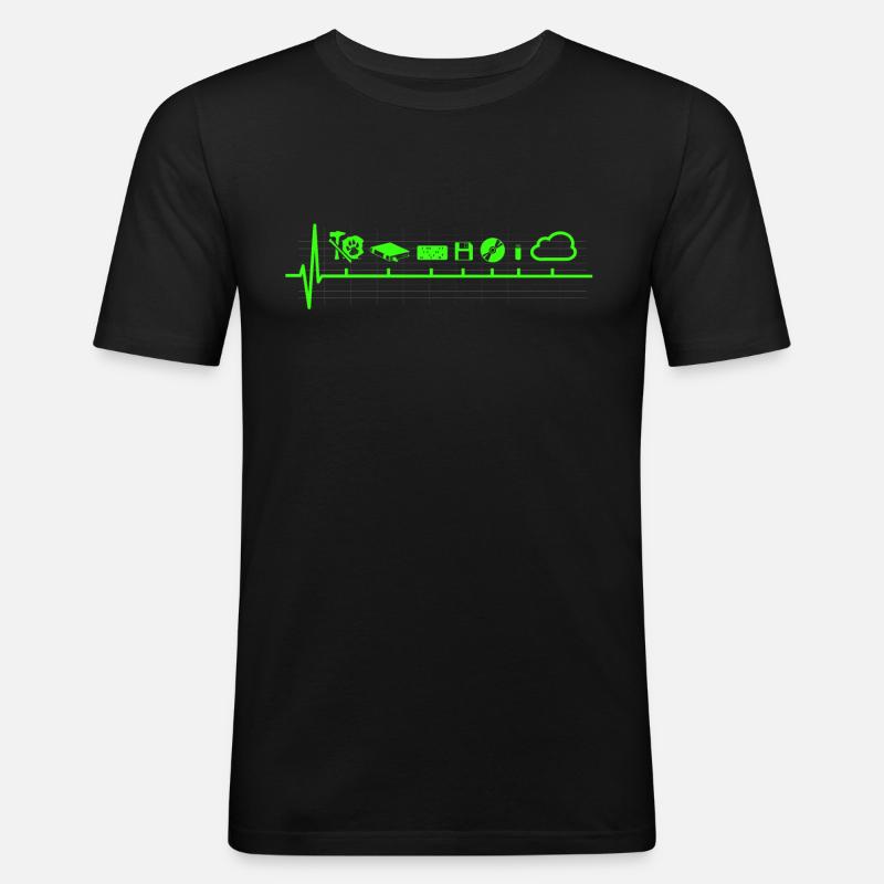 Datenträger Speicher Evolution Technologie Nerd - Männer Slim Fit T-Shirt - Schwarz