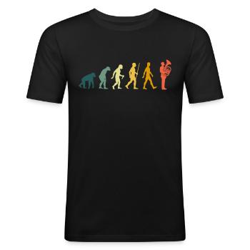 Tuba Player Evolution Tuba Player Retro Musician Tuba - T-shirt près du corps Homme - noir - Devant - Nik (191cm)