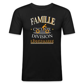 Cycliste, humour - T-shirt près du corps Homme - noir - Devant - Nik (191cm)