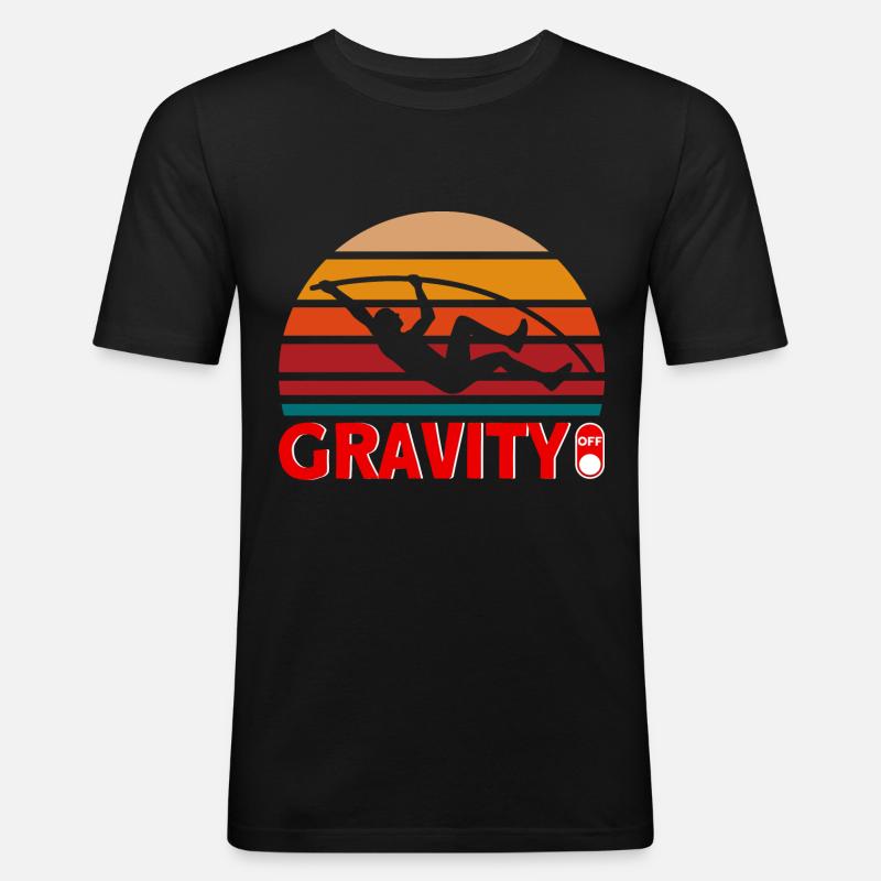 Leichtathletik Springen Stabhochsprung Geschenk - Männer Slim Fit T-Shirt - Schwarz
