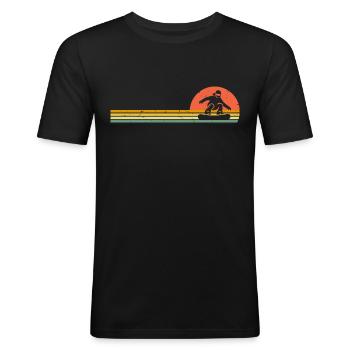 Snowboard Retro Snowboarder Vintage Snowboarden - Männer Slim Fit T-Shirt - Schwarz - Vorne - Nik (191cm)