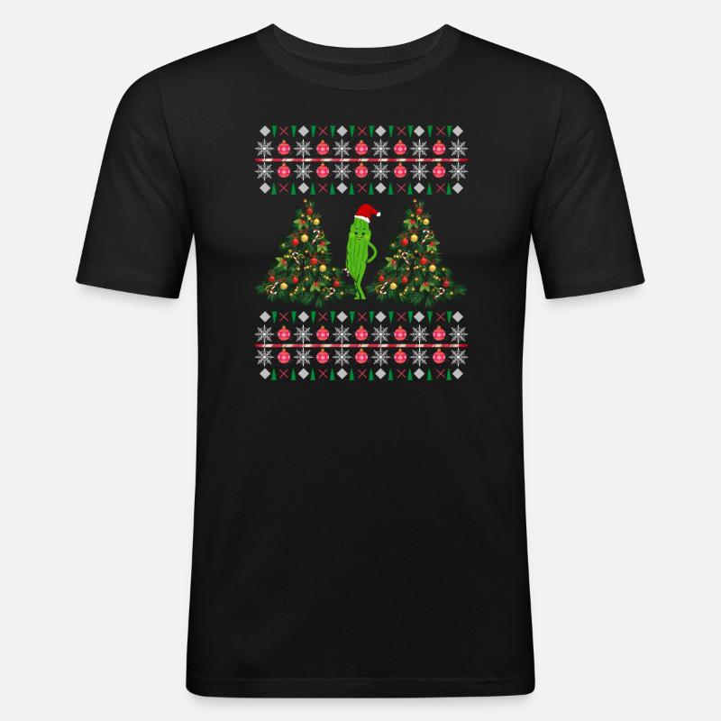 Frohe Weihnachtsidee Weihnachtsgeschenk - Männer Slim Fit T-Shirt - Schwarz