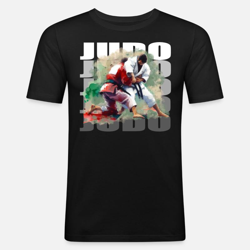 Judo - Männer Slim Fit T-Shirt - Schwarz