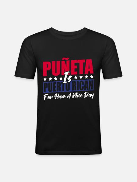 Camiseta Puerto Rico - Camiseta ajustada hombre - negro