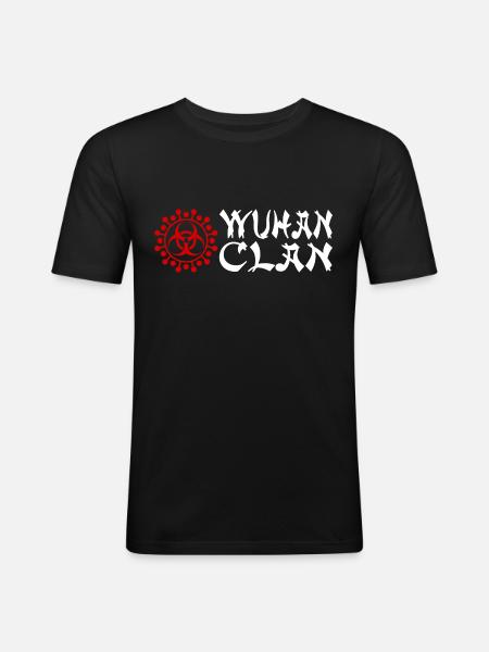 Wuhan clan - Men's Slim Fit T-Shirt - black