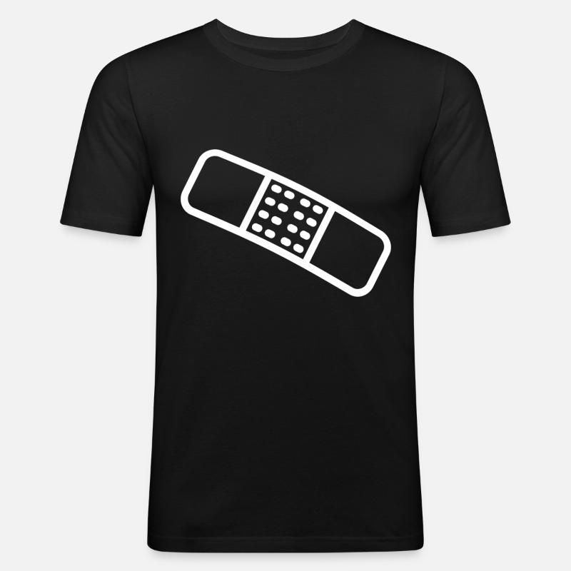Pflaster - Männer Slim Fit T-Shirt - Schwarz