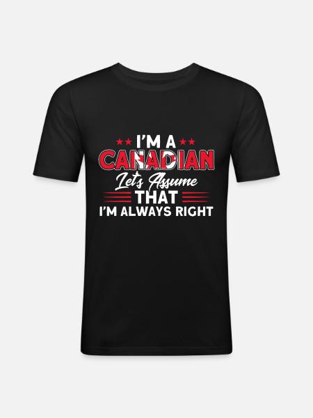 Canadian Flag Canadian Roots Gift - Men's Slim Fit T-Shirt - black