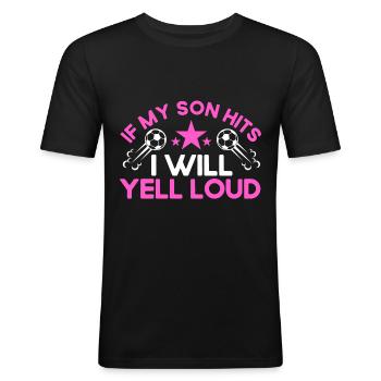 Fußball Mutter Sportfan Geschenk - Männer Slim Fit T-Shirt - Schwarz - Vorne - Nik (191cm)