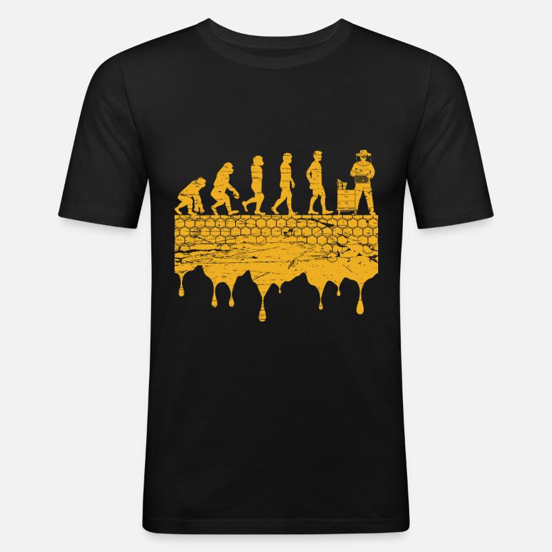 Imker Evolution Imkerei Honigbienen - Männer Slim Fit T-Shirt - Schwarz