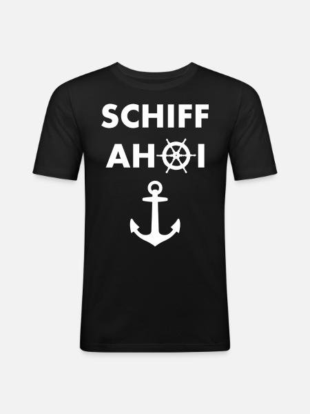 Bateau - T-shirt près du corps Homme - noir