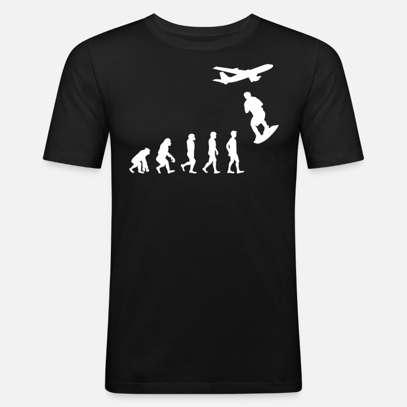 Skysurfing Skydiving Skydiver Evolution - Männer Slim Fit T-Shirt - Schwarz