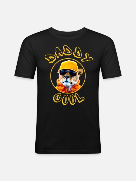 Daddy Cool Yellow - Men's Slim Fit T-Shirt - black