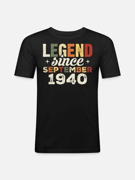 Legendary since September 1940 Birthday September - Men's Slim Fit T-Shirt - black